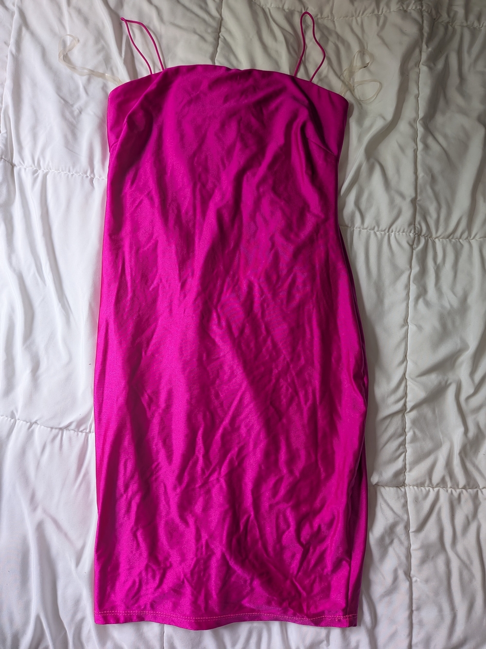 Hot Pink Spaghetti Strap Bodycon Dress